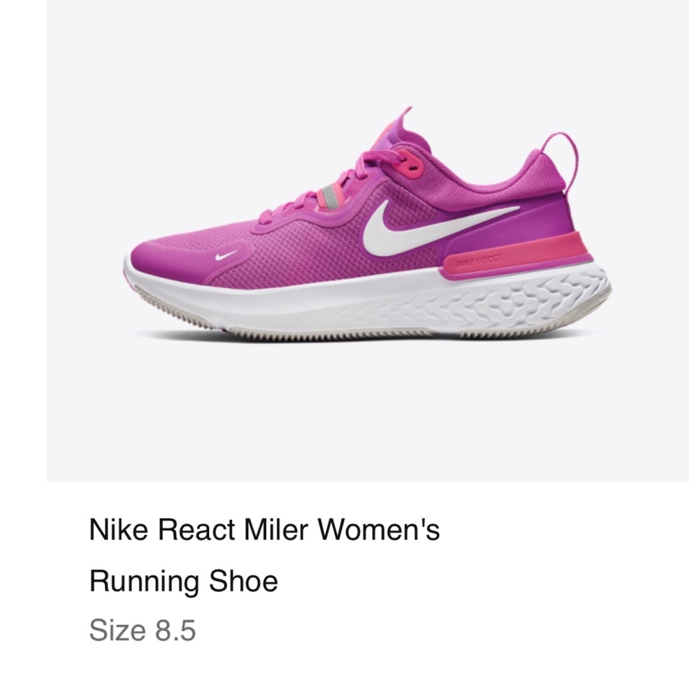 Nike react miler women’s running shoe size 8.5
